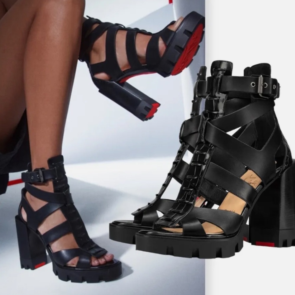 Christian Louboutin sandal and belt open toe boots